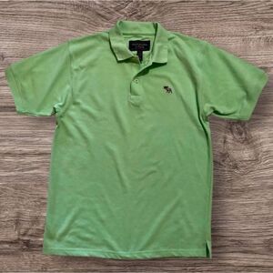 Abercombie & Fitch Mint green pique polo shirt (XL)